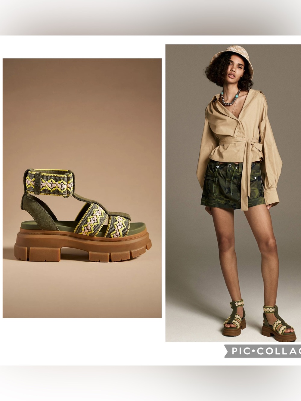 UGG Ashton Heritage Braid Platform Sandals Moss Size 9